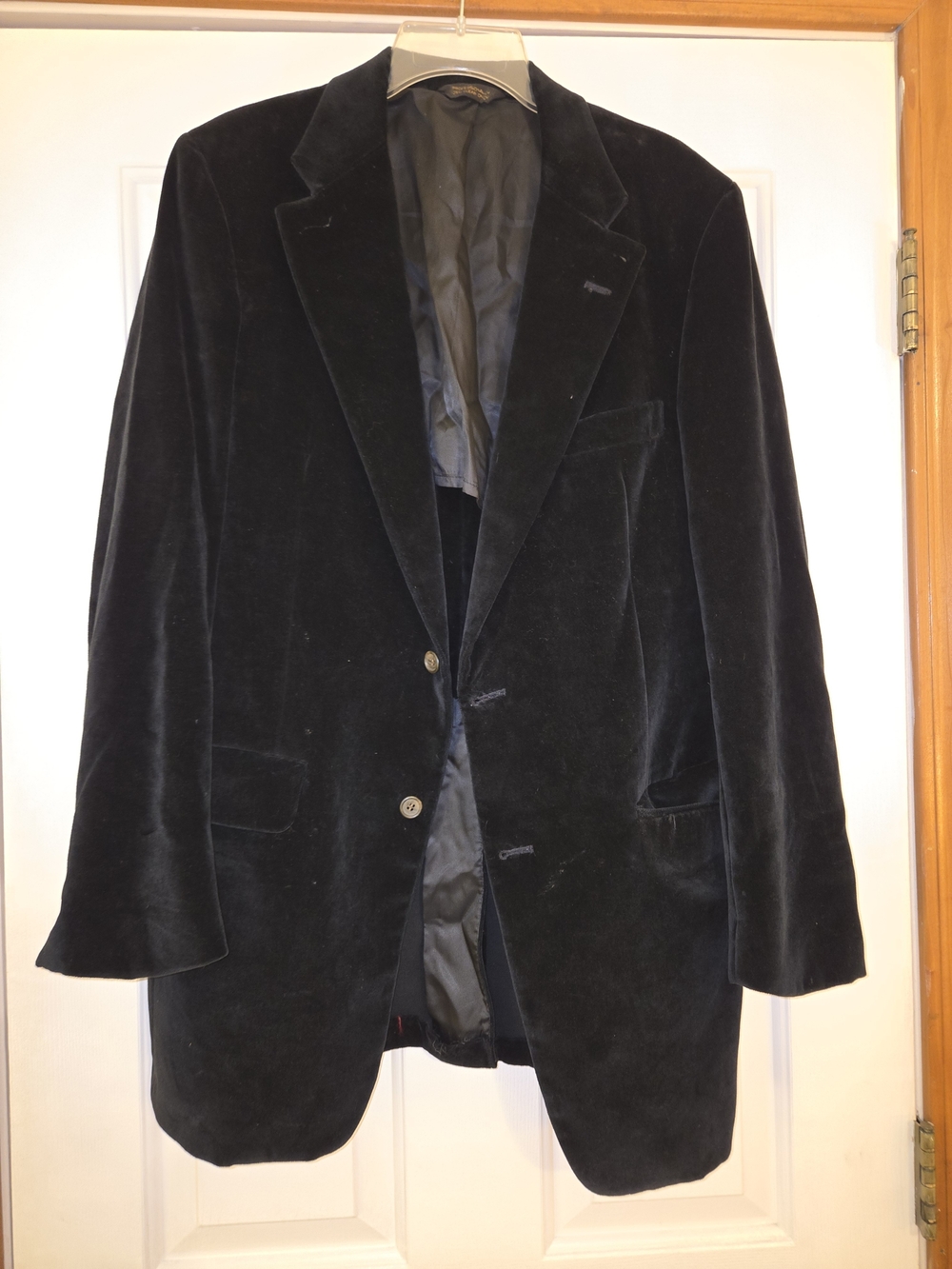 Men's Black Velvet Blazer - Classic Tailored Jacket, Cesarani